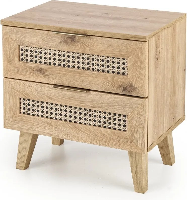 Comodino Borneo SN-1 in rovere artigianale/nero