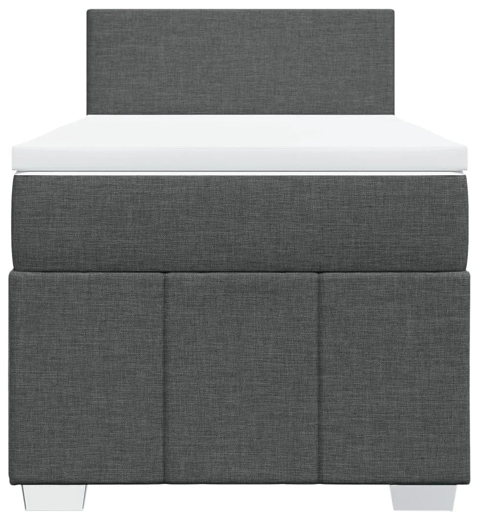 Giroletto a molle con materasso grigio scuro 80x200 cm tessuto