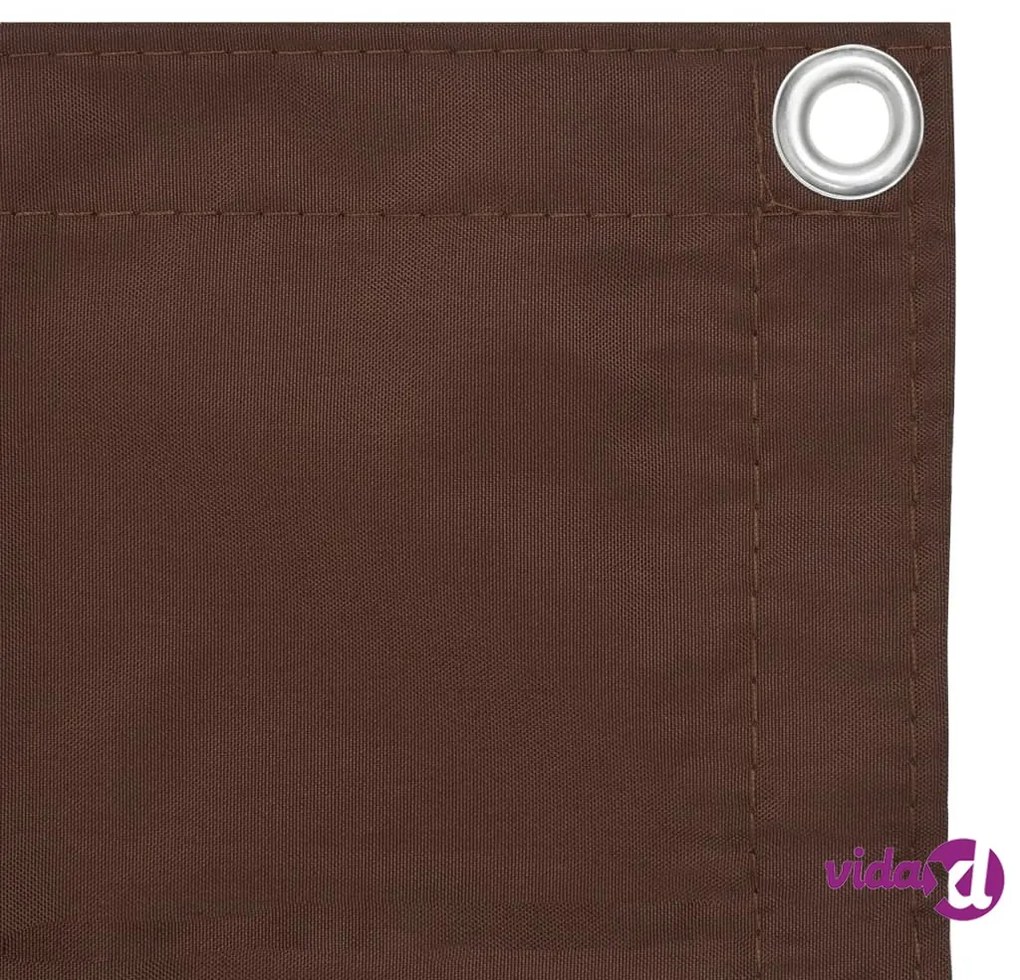 vidaXL Paravento da Balcone Marrone 90x500 cm in Tessuto Oxford