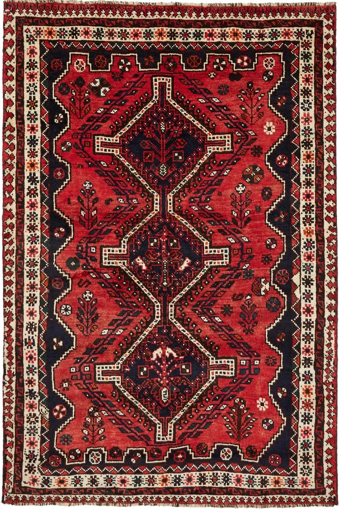 Shiraz Tappeto 240x170 Rosso (Iran) Annodato A Mano