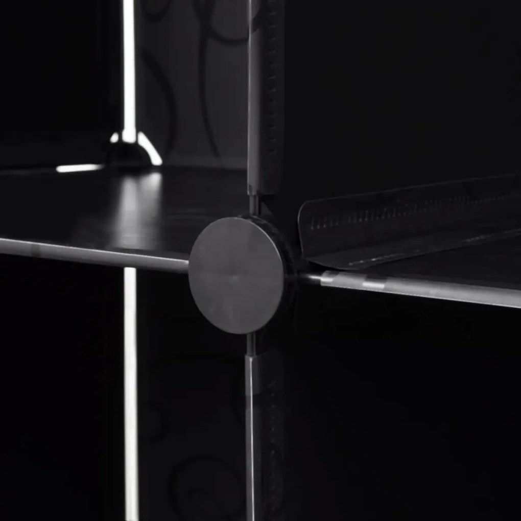 Armadietto modulare 18 scomparti nero e bianco 37x146x180,5 cm