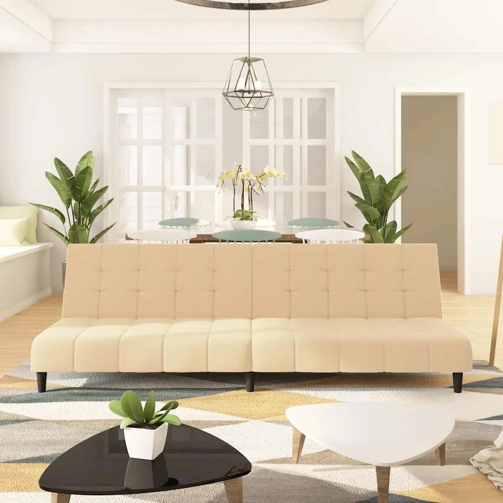 Divano Letto A 2 Posti Crema İn Velluto /