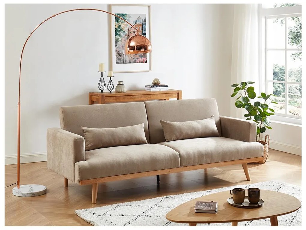 Divano letto 3 posti clic clac in Tessuto Beige - ESME