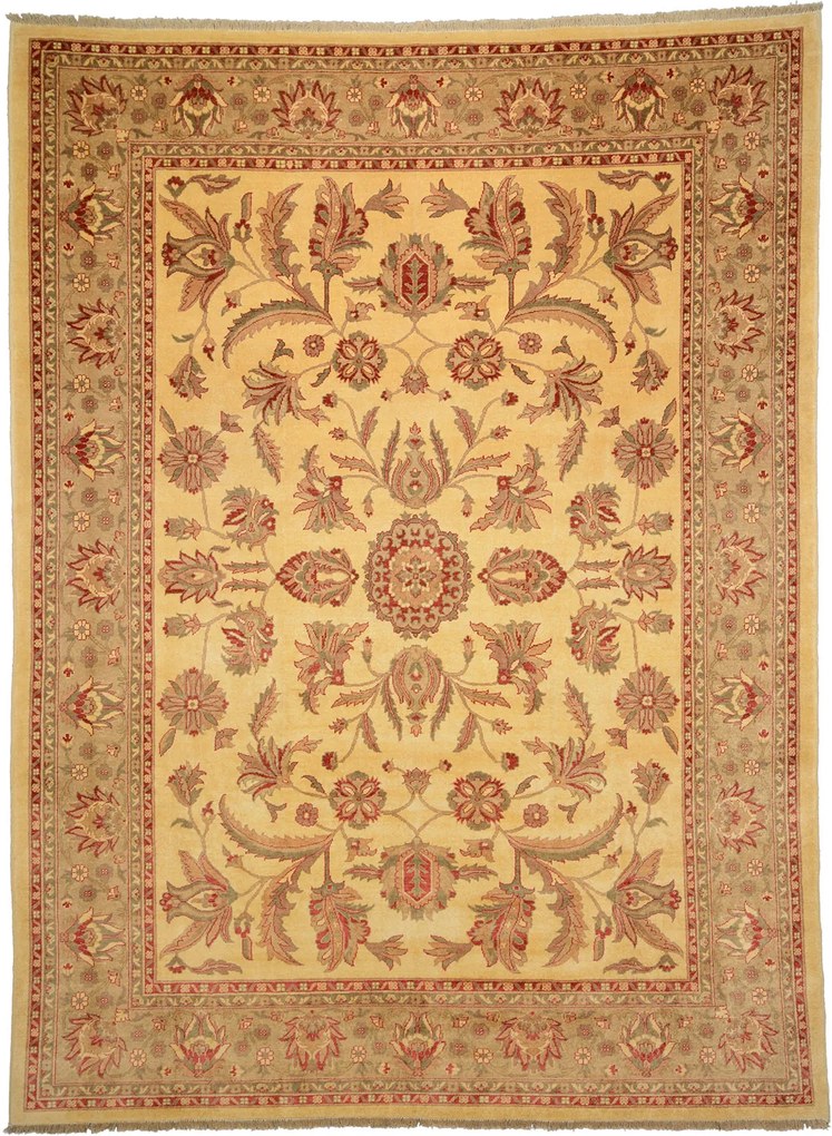 Ziegler Tappeto 270 x 360 Beige (Pakistan) Annodato A Mano