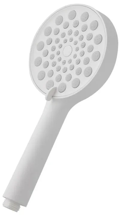 Doccetta tonda 26 cm con tre tipi di getto bianco opaco in ABS Hidra