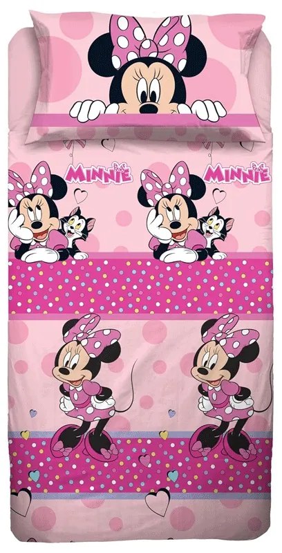 Lenzuola lettino singolo Minnie Disney  Colore Rosa, Dimensioni e Misure Singolo