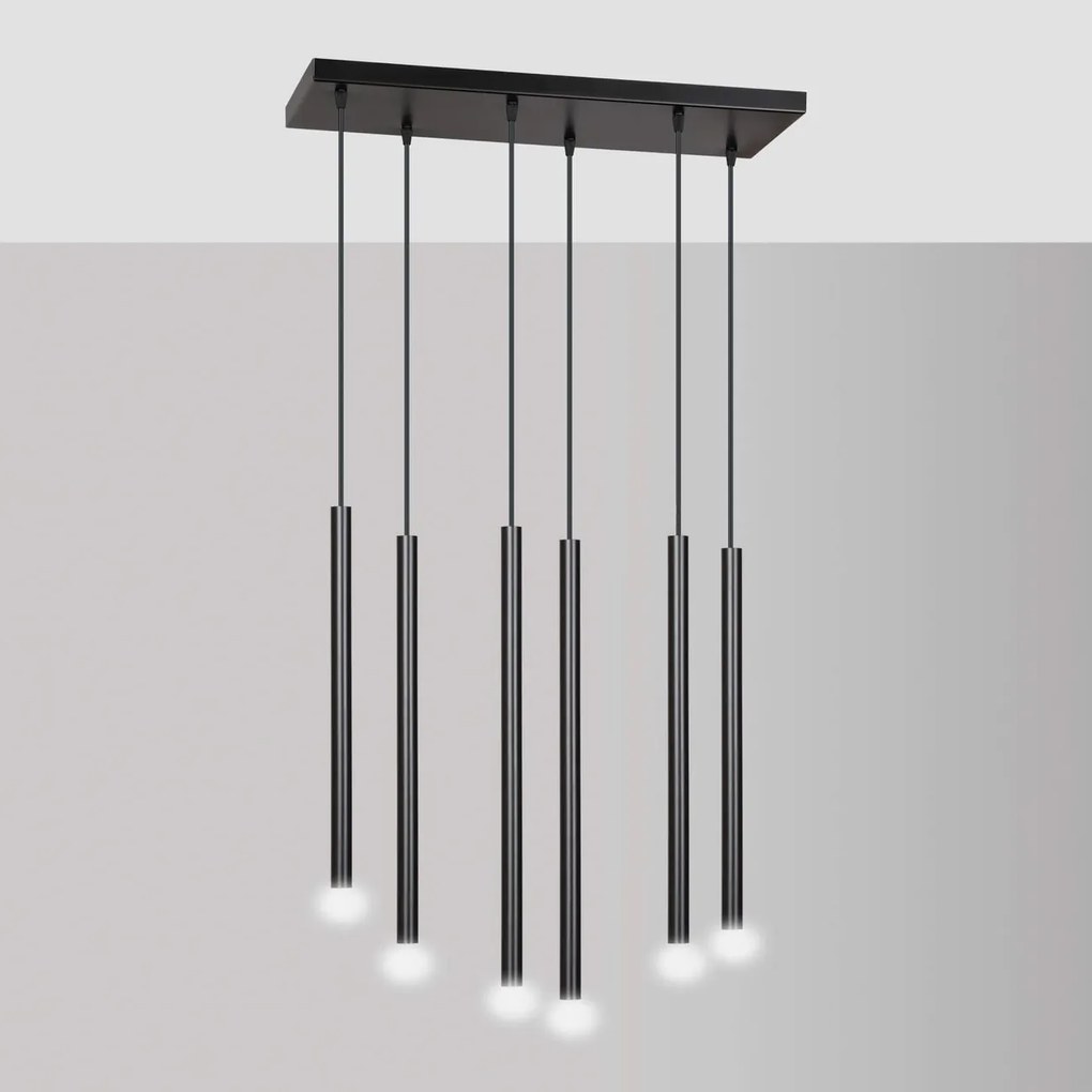 Lampadario a sospensione SELTER 6 BLACK