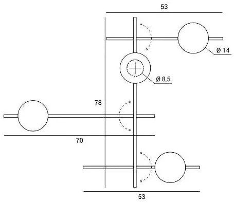 Mikado parete/soffitto 4 luci