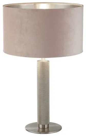 Lampada da tavolo london - paralume in velluto rosa e argento satin...