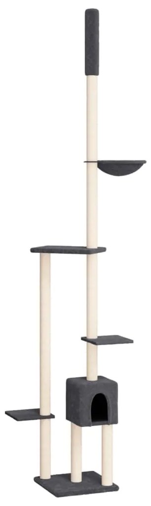 Albero per gatti pavimento soffitto grigio scuro 258,5-284,5 cm