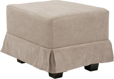 Pouf imbottito in tessuto 57x41 h sfoderabile Beige e piedini