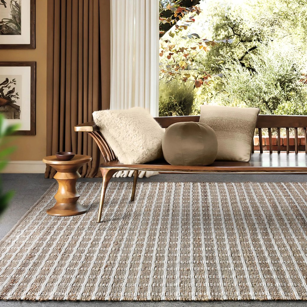 ZAFFIRO - tappeto in lana avorio con decoro