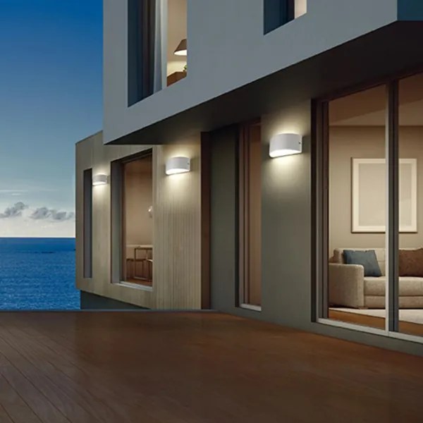 Applique per esterni LINUS 25x13 cm doppia emissione in alluminio Silver