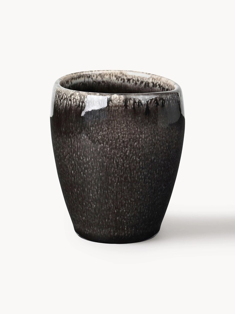 Set di 6 tazze senza manico fatte a mano Nordic Coal