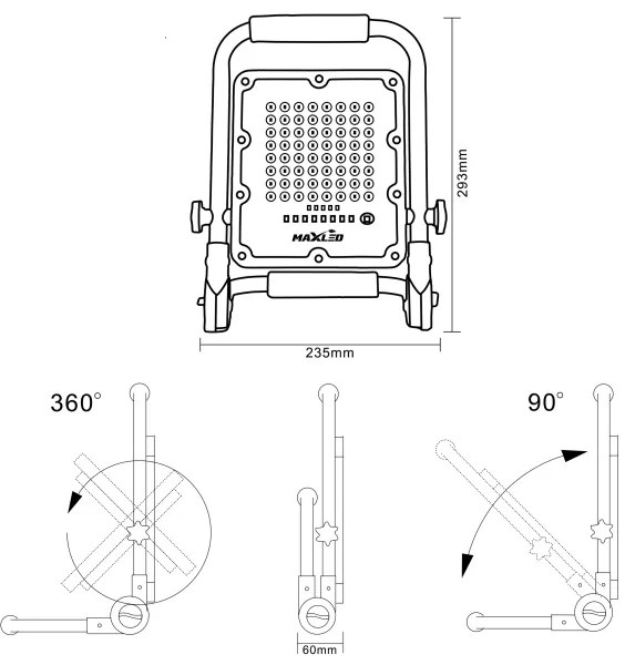 Proiettore LED ricaricabile con treppiede LED/50W/3,2V 4500K 5000 mAh IP65 arancione