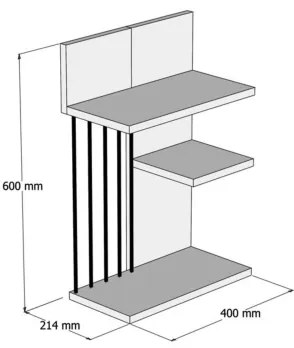 Mensola NEZMA 60x40 cm beige/antracite
