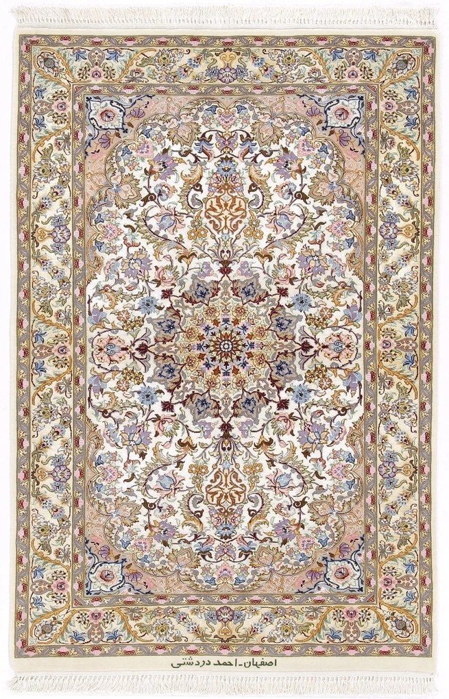 Isfahan Tappeto 140x90 (Iran) Annodato A Mano