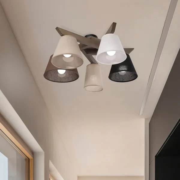 Brilagi - Lampadario LED ANTHONY 5xE14/40W/230V rovere noce