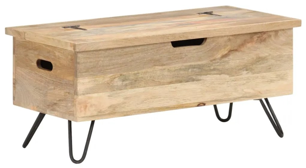 Baule 90x40x45 Cm İn Legno Massello Di Mango /