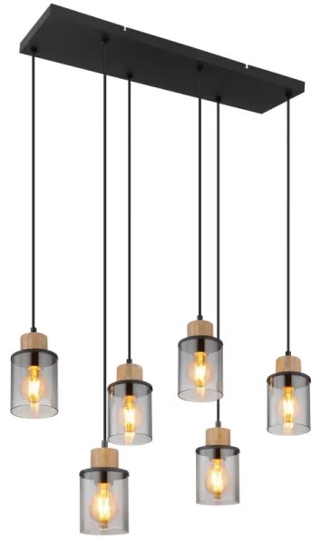 Globo 15707-6H - Lampadario a sospensione con filo REID 6xE27/15W/230V