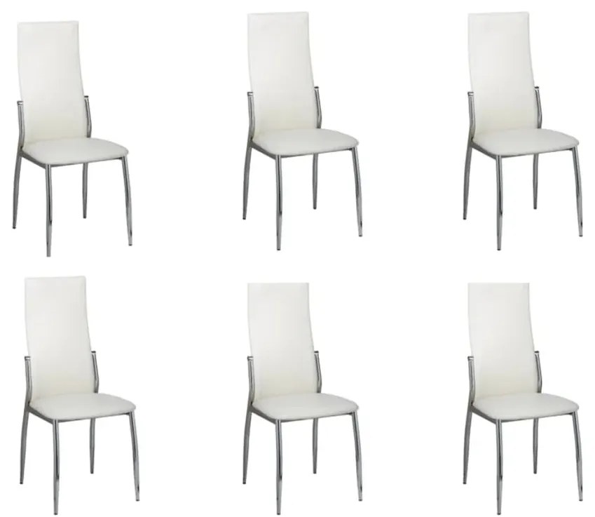Sedie Da Pranzo 6 Pz Bianche İn Similpelle /