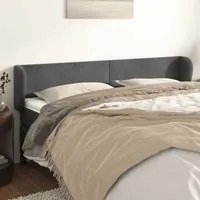 Testiera ad Orecchio Grigio Scuro 203x23x78/88 cm in Velluto cod mxl 53307