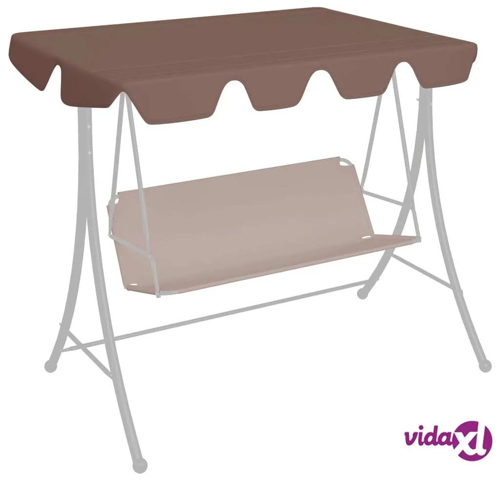 vidaXL Baldacchino per Dondolo Giardino Marrone 150/130x70/105 cm