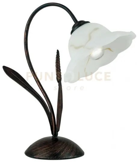 Lume byron ruggine 1 luce attacco e27 38x43cm in metallo decorato a...