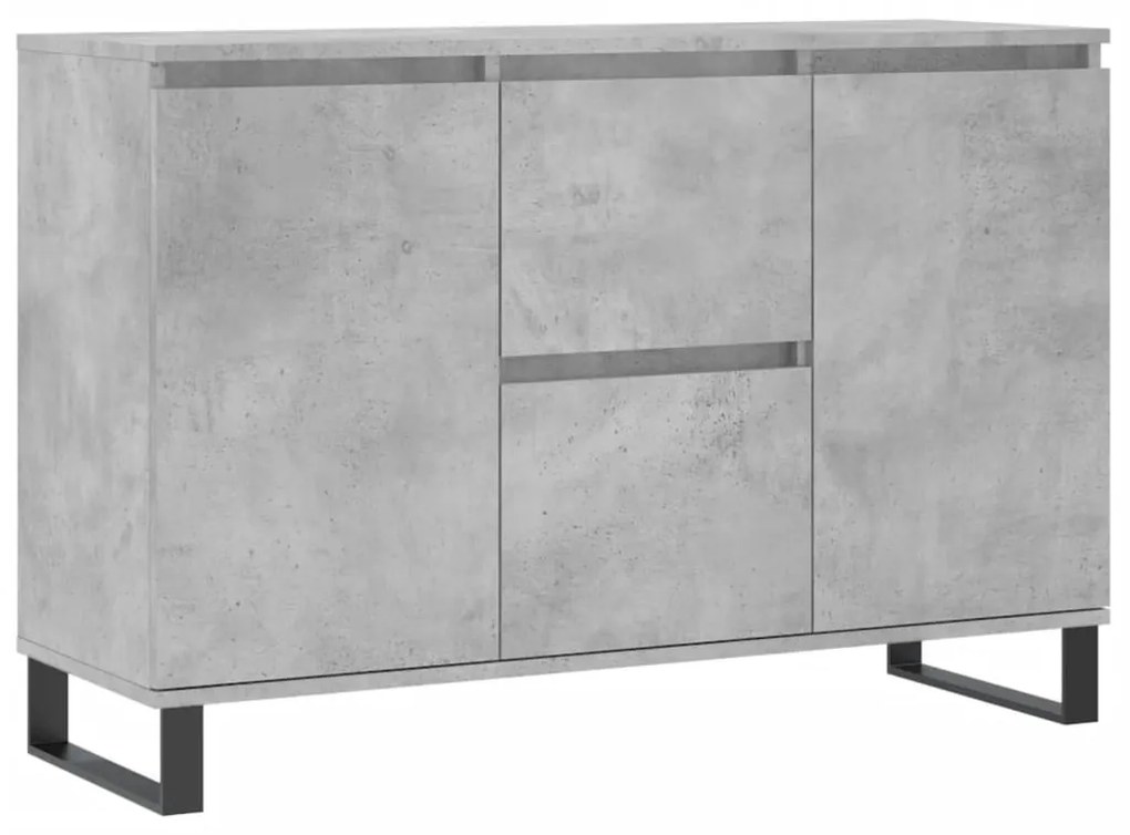 Credenza grigio cemento 104x35x70 cm in legno multistrato