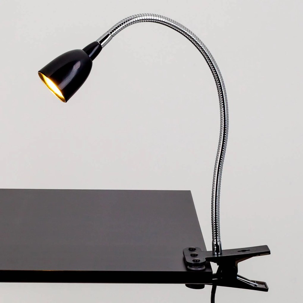 Lindby Lampada con morsetto a LED Rabea nera