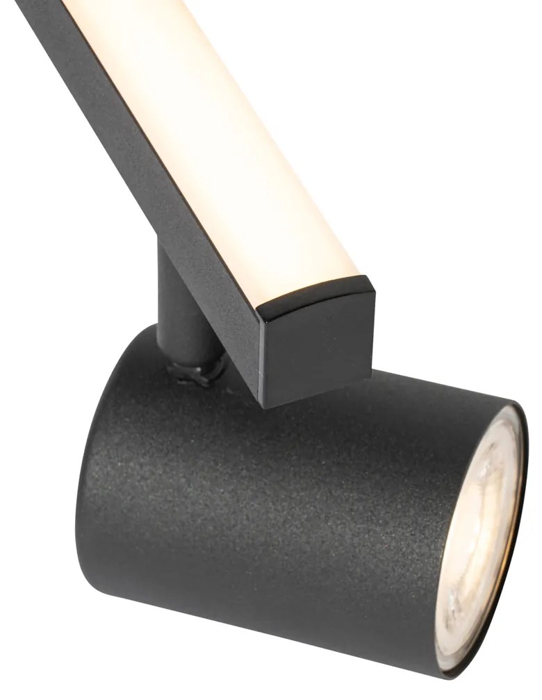 Faretto da soffitto nero GU10 50mm 2-luci con retroilluminazione e interruttore a 3 vie - Back Up