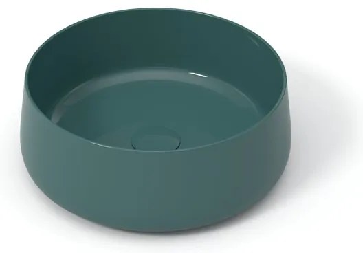Lavabo da appoggio Wave OLYMPIA CERAMICA tondo 40cm in ceramica verde piletta non inclusa