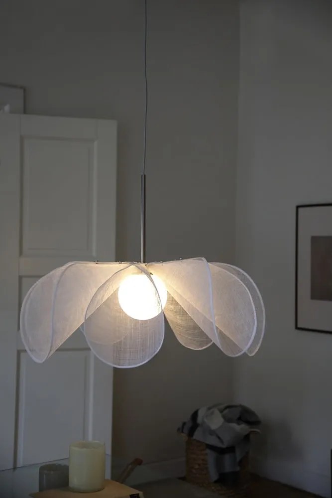 Lampadario bianco con paralume in vetro ø 75 cm Styrka – Markslöjd