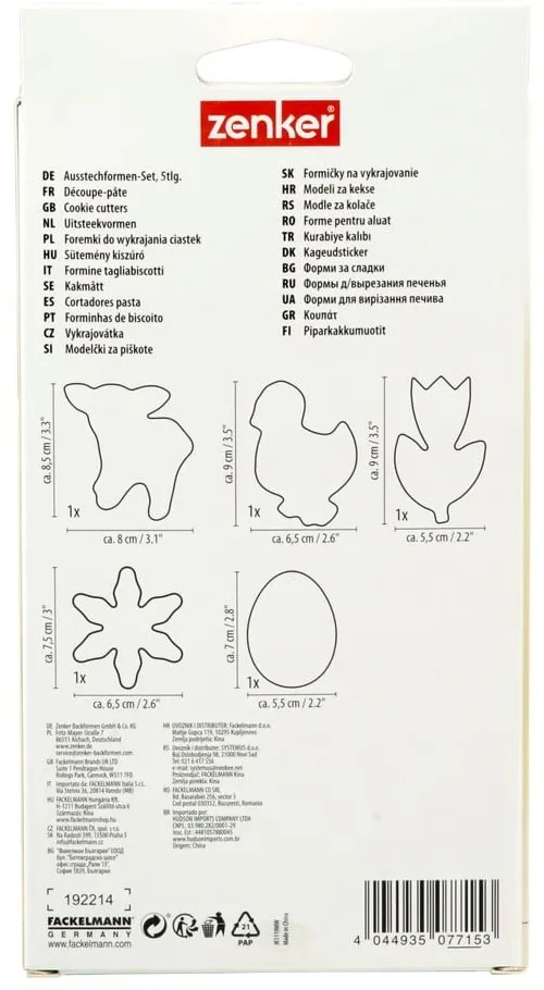 Set di 5 punzoni Pasqua Primavera - Zenker