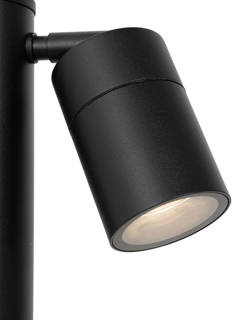 Lampada da esterno a stelo nera 80 cm IP44 orientabile 2 luci - Duo