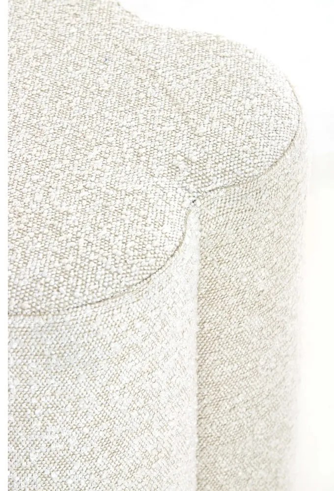 Sgabello crema in tessuto bouclé Nalani - Light & Living