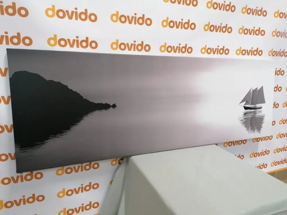 Quadro su tela – Barca a vela in bianco e nero