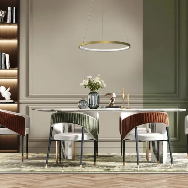 Lampadario LED a cavo ROTONDA LED/27W/230V oro