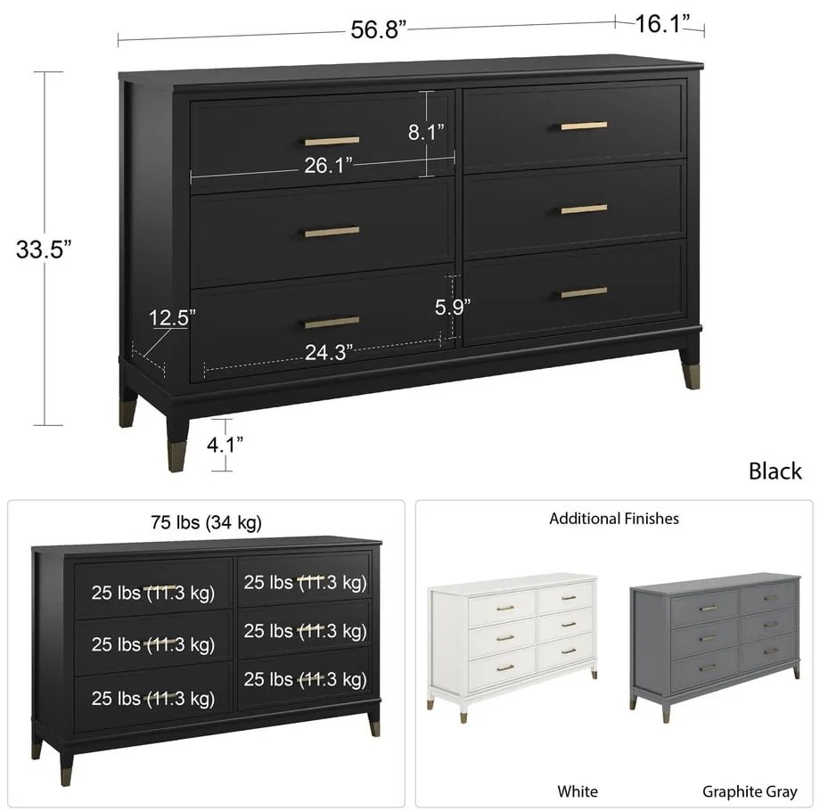 Cassettiera rosa , 144 x 85 cm Westerleigh - CosmoLiving by Cosmopolitan