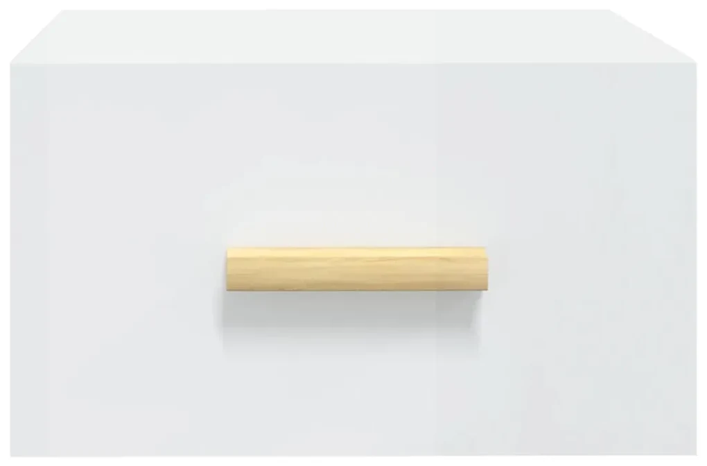 Comodini a muro 2 pz bianco lucido 35x35x20 cm