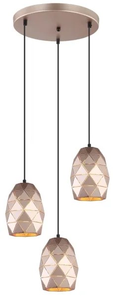 ITALUX MDM-3480/3A GD - Lampadario a sospensione con filo HARLEY 3xE27/40W/230V oro rosa