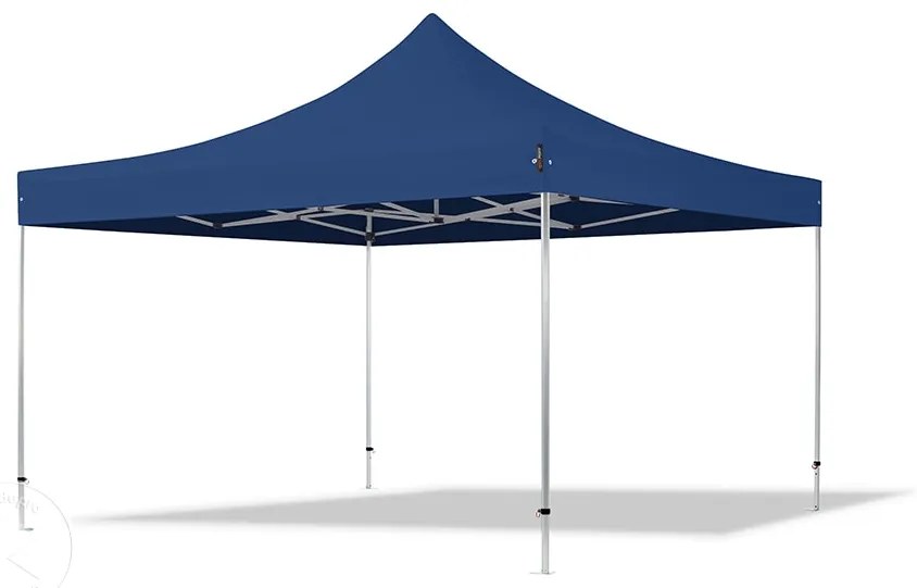 TOOLPORT 4x4m gazebo pieghevole PES con laterali (finestre panoramiche), PROFESSIONAL alluminio, blu - (600185)