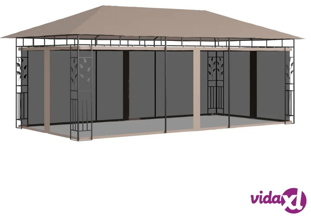 vidaXL Gazebo con Zanzariera 6x3x2,73 m Talpa 180 g/m²