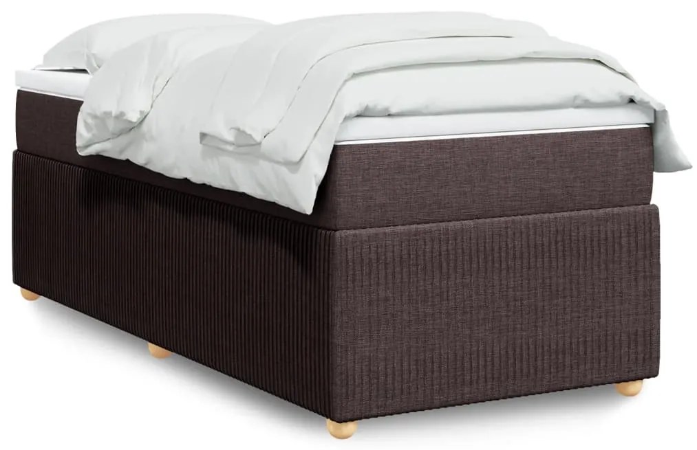 Giroletto A Molle Con Materasso Marrone Scuro 90x190cm Tessuto /