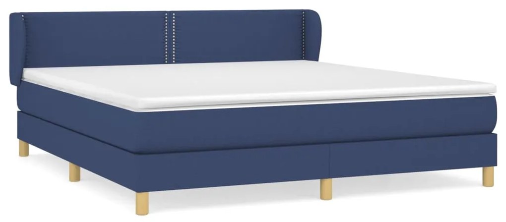 Giroletto a molle con materasso blu 160x200 cm in tessuto