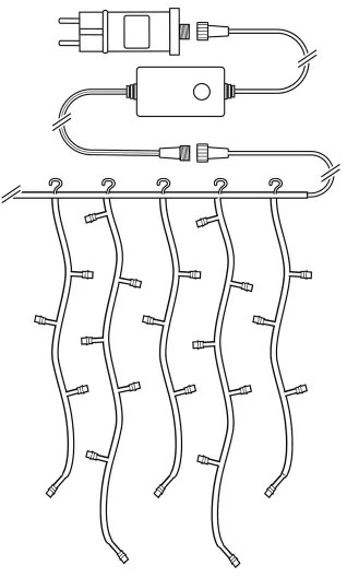 Nedis WIFILXC03W400 - Tenda di Natale LED 400xLED/8 funzioni 11m IP65 Wi-Fi Tuya