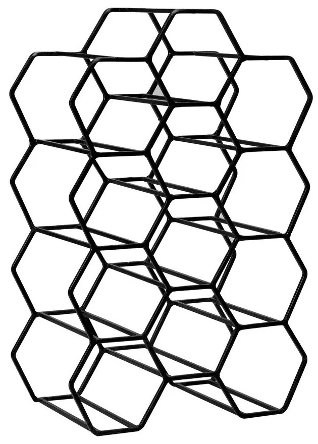 Portabottiglie in metallo nero per 12 bottiglie Salbris - Light &amp; Living