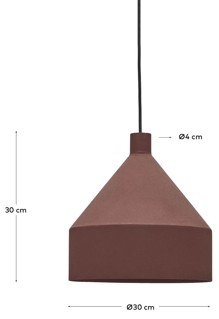 Kave Home - Lampada da soffitto Peralta in metallo verniciato color terracotta Ø 30 cm