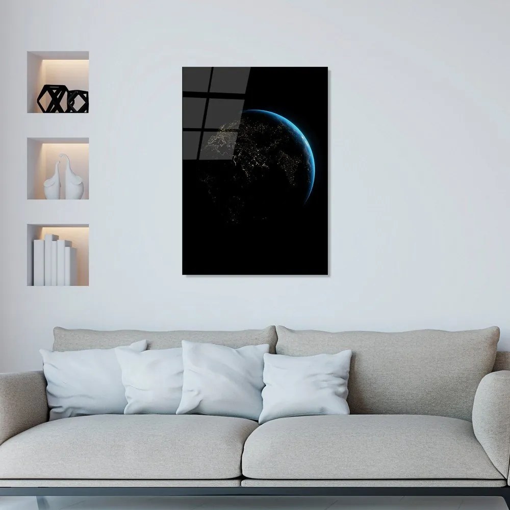 Pittura su vetro 70x100 cm Earth - Wallity