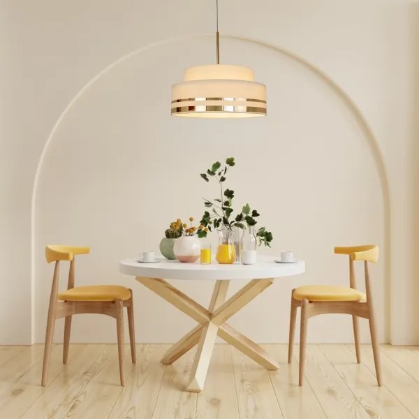 Lampadario a sospensione con filo TAMI 1xE27/60W/230V beige/oro